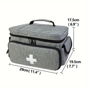 Büyük Kapasiteli Taşınabilir Boş Profesyonel Tıbbi Çanta Fermuarlı Sağlık İlk Yardım Çantası Ev İçin Taşıma Çantası Açık Hava İçin - Product Image 2