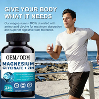 Glycinate de magnésium, zinc et vitamines D3 et B6 en capsules, 120 unités, complexe à absorption élevée pour le soutien des muscles, des nerfs, du sommeil et des os