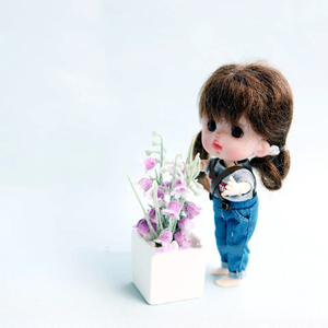 Planta Artificial en Miniatura para Fotografía, Campanilla Blanca en <span class=keywords><strong>Maceta</strong></span> Negra de Ceramoplastic - Product Image 6