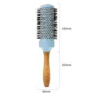 Brosse à cheveux ronde professionnelle pour salon, avec logo personnalisé, manche en liège, corps en nylon et céramique, pour séchage, coiffage, volume et boucles
