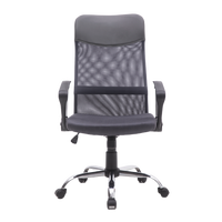 Anji Chaise de bureau confortable à dossier haut Design exécutif ergonomique Appui-tête réglable en maille pivotant confortable en mousse métallique Fer