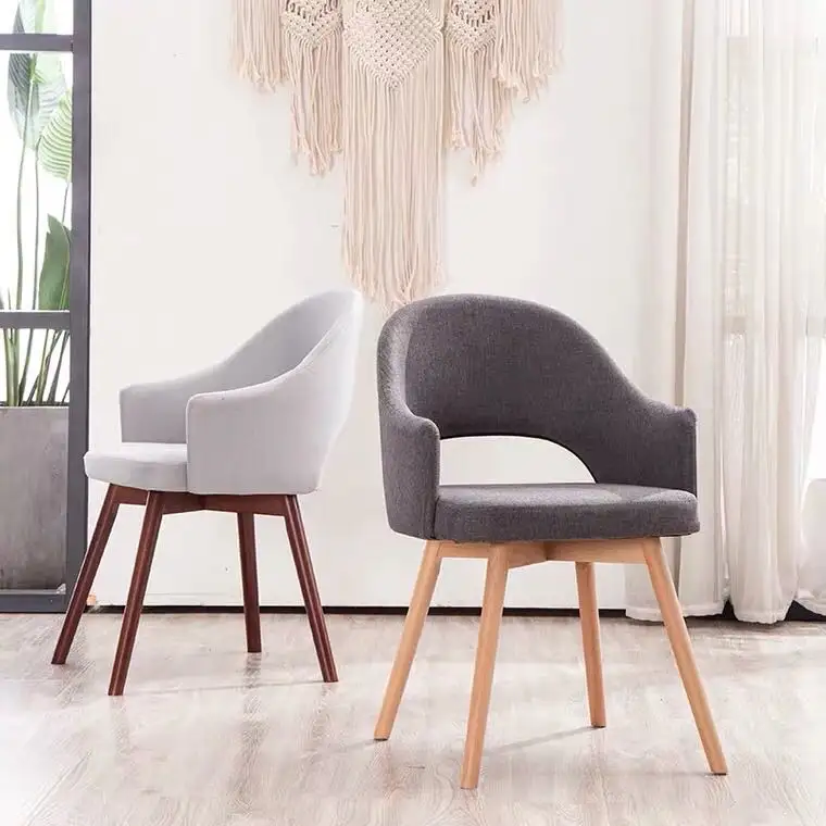 W & r fábrica design clássico tampa de tecido & couro pu restaurantes jantar cadeiras