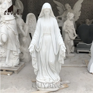 QUYANG église grandeur nature religieux marbre blanc miséricorde divine Statue sacré coeur jésus Sculpture - Product Image 4