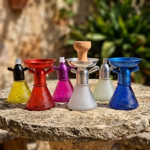 Portable Clay <b>Hookah</b> Mini Water <b>Pipe</b> Glass Color Bowl Tobacco Smoking Accessory for Outdoor Social Use - Product Image 5