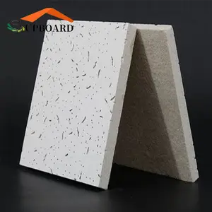 Akustik asılı Mineral Fiber tavan fayans çin'de yapılan 595X595mm