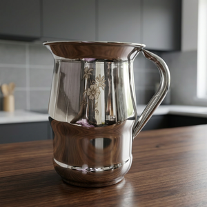 Classic Metal Water Jug with Floral Engraving Reusable Bar <b>Accessory</b> - Product Image 4