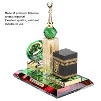 Tour d'horloge islamique musulmane Kaaba, modèle cadeaux, livre Souvenir en verre de cristal, offre religieuse du moyen-orient, Souvenir makka poli