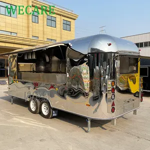 Wecare פיצה מהירה משאית מזון ניידת מטבח זרם אוויר קרוואן מזון מצויד במלואו