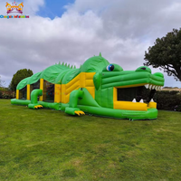 Parcours d'obstacles gonflable en PVC de qualité commerciale avec toboggans et tunnel de jeu pour enfants, capacité 300 kg