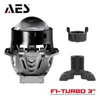 Phares de voiture LED AES puissants à faisceau long 70W 3.0 pouces F1-TURBO Bi-LED avec lentille transparente et faisceau court 60W 6000K, lentille de projecteur pour rétrofit