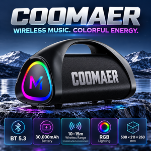 Enceinte portable Bluetooth V5.4 sans fil avec karaoké, LED RGB clignotantes, étanche IPX6 et poignée de transport pour fêtes en extérieur - Product Image 4