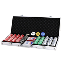 Ensemble de 500 jetons de poker, jeu de table, étui de transport en aluminium, Blackjack, Roulette