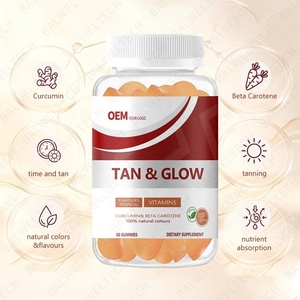 Gummies bronzantes naturelles personnalisées avec logo, à la bêta-carotène, pour usage quotidien, 60 gummies pour une peau éclatante chez la femme - Product Image 3