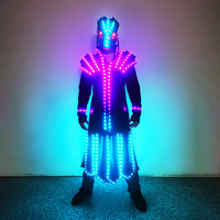 Costume de robot LED pour fête, armure lumineuse colorée, convient à toutes les performances, vêtements de performance à LED lumineux rechargeables