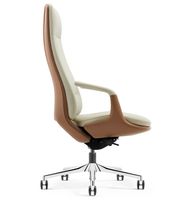 Chaise de bureau en cuir véritable commerciale moderne pivotante de luxe ergonomique à hauteur réglable haut de gamme