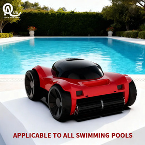 High-quality robotic pool cleaner, automatic pool vacuuming robot, dual-motor filtration system, with remote control. - Product Image 5