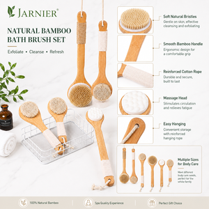 <span class=keywords><strong>Cepillo</strong></span> de Baño Jarnier FSC de Bambú con Mango Largo para Masaje Corporal en Seco, <span class=keywords><strong>Cepillo</strong></span> Exfoliante para Celulitis con Cerdas de Jabalí y Cuerda para Dama - Product Image 5