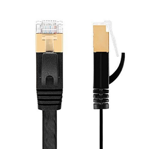 Câble Ethernet Cat7 haute vitesse 100% BC, 6 pieds, 32AWG, plat et fin, RJ45 LAN Internet 10 Gbps, noir, ROHS, 8P8C, cordon de raccordement réseau - Product Image 1