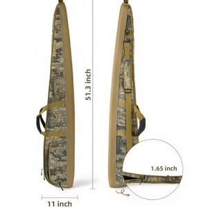 Échantillon gratuit : sac de transport rembourré pour arme à feu, en polyester 900D et PVC, protection intégrée, tactique, chasse. - Product Image 1