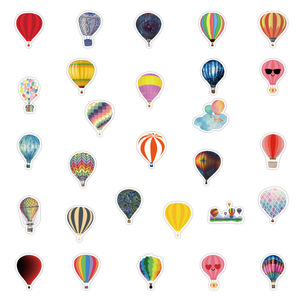 50PCS carta adesiva creativa rimovibile a forma di <span class=keywords><strong>mongolfiera</strong></span> per autoadesivo della parete del bambino del computer della bottiglia del taccuino - Product Image 3