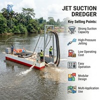 Drague à jet modulaire haute efficacité avec pompe à aspiration pour l'extraction d'or alluvionnaire