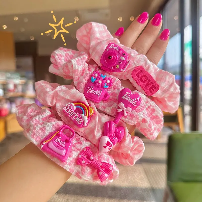 Hot Pink gadis usus besar rambut cincin lucu rambut tali ekor kuda rambut untuk hadiah gadis