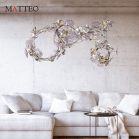 Nouveautés Lustre LED moderne Lumière Simple Intérieur Plafond en verre de Murano Suspendu Blanc Chaud Art Design Décoration