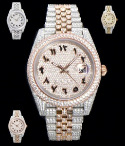 Reloj de Acero Inoxidable con Diamantes Moissanite VVS, Totalmente Automático, de Lujo, Personalizado, para Hombre, en Oferta - Product Image 1