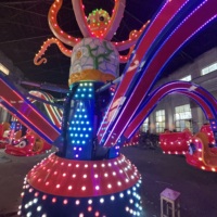 Manège Électrique Thème Pieuvre Métallique pour Parc d'Attractions, Fête Foraine, Carnaval, Extérieur, Grande Échelle, Centre Commercial