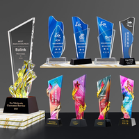 Trophée personnalisé en verre cristal, plaque de récompense, trophée K9 vierge pour sublimation, cadre photo 3D gravé au laser, trophée en cristal