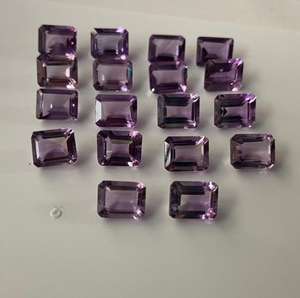 กระเป๋าอเมทิสต์บราซิลแบบธรรมชาติ/สร้อยคอรูปแปดเหลี่ยมละเอียดหลากหลายชนิดประกอบด้วยเพชรมรกตรูปวงรีลูกแพร์ - Product Image 3