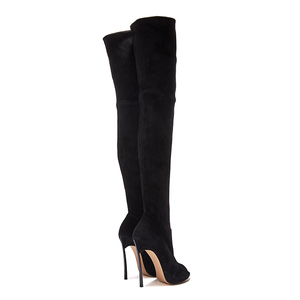 Pep Toe-Botas largas por encima <span class=keywords><strong>de</strong></span> la rodilla para mujer, botines elásticos <span class=keywords><strong>de</strong></span> cuero <span class=keywords><strong>de</strong></span> ante, altura hasta el <span class=keywords><strong>muslo</strong></span> - Product Image 4