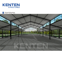Tente en aluminium KENTEN Atrium 10m x 40m, chapiteau en verre élégant pour mariage, grande tente transparente pour événements extérieurs