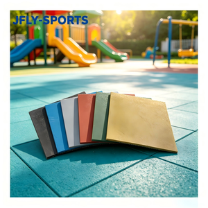 Dalles de sol en caoutchouc EPDM anti-âge pour salle de sport, revêtement de sol extérieur pour la communauté, tapis en caoutchouc antichoc et imperméable pour entraînement public - Product Image 1