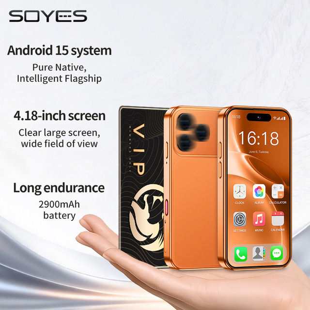 New Arrival Top Version Xs19pro Card Size Smartphone 4.18inch 6G+128G Android 15.0 Octa Core 20MP Global 4G Smart Cell Phone