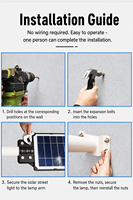 Lampe solaire LED extérieure nouvelle génération transfrontalière, étanche, avec télécommande et détecteur de mouvement