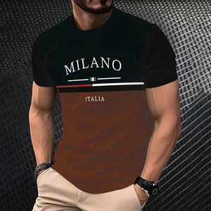 <span class=keywords><strong>T</strong></span>-shirt da uomo con stampa sublimatica in stile italiano, <span class=keywords><strong>t</strong></span>-shirt estiva casual e creativa, personalizzata di alta qualità. - Product Image 2