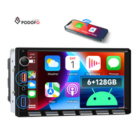 Autoradio Android Podofo 7 pouces avec écran tactile IPS, 6+128 Go, CarPlay, Android Auto, GPS, WiFi, FM, RDS, USB, avec clavier piano, OEM/ODM Factory