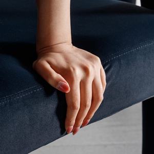 Hiện đại Thùng ăn uống Ghế nhung đen bọc giọng bên ghế thoải mái trang điểm Vanity cánh tay phòng khách - Product Image 4