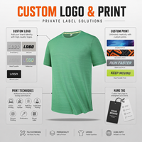 T-shirt de sport respirant à col rond pour homme, personnalisable, séchage rapide, vente en gros