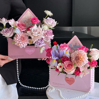 Boîte à fleurs en carton blanc pour la fête des mères, à faire soi-même, avec enveloppe, épaisseur 1 mm, impression bronze
