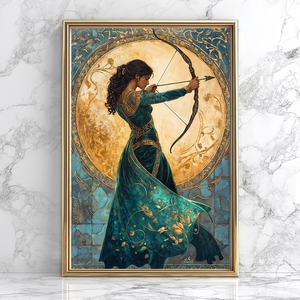 Tableau sur <span class=keywords><strong>toile</strong></span> « Déesse Grecque Mystique » – Impression Vintage Bohème sur le thème de la Lune et de la Mythologie, Peinture Pulvérisée, Femme et Animaux, Poster Mural, Encre Imperméable - Product Image 4