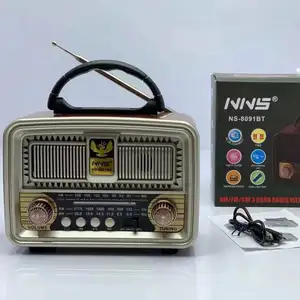 NNS NS-8091BT Terbaru Radio Multiband Jarak Jauh Kayu Radio Retro Suara Stereo Nirkabel Radio Kayu Am Fm Sw