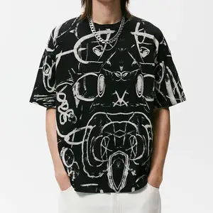 OEM 남자의 100% 면 사용자 정의 로고 디자인 빈 T 셔츠 인쇄 고품질 대형 캐주얼 드롭 숄더 티셔츠 남성용