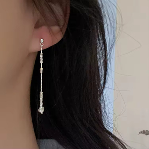 Pendientes Largos de Plata de Alta Gama con Borlas, Regalo para Mujer, Accesorios de Oreja para Boda, Fiesta, Pendientes de Aro de Moda - Product Image 6