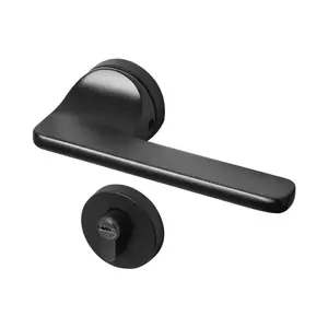 Cerradura de puerta de manija negra de aleación de Zinc de alta calidad con juego de cerradura dividida de puerta de madera de cilindro