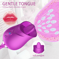 Hot Sale Silikon Rose Zunge lecken Vibrator G-Punkt Klitoris Stimulator Vibrator für Frauen Sexspielzeug Vibrator Sexspielzeug für Frauen