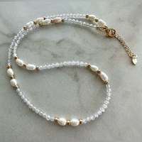 Collier de perles baroques d'eau douce multicolores faites à la main avec pierres naturelles, chaîne plaquée or, bijoux fantaisie en pierres précieuses, 15 pièces