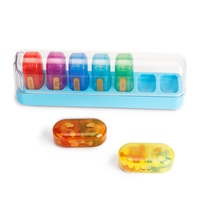 Boîte à pilules rectangulaire en plastique pour le voyage transfrontalier, sept couleurs pour sept jours, à deux compartiments, scellée, anti-poussière, portable pour les voyages