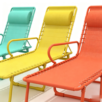 Nouvelle chaise longue de plage légère pour l'extérieur, design 4 positions, structure en acier inoxydable, chaise longue pliante en maille respirante